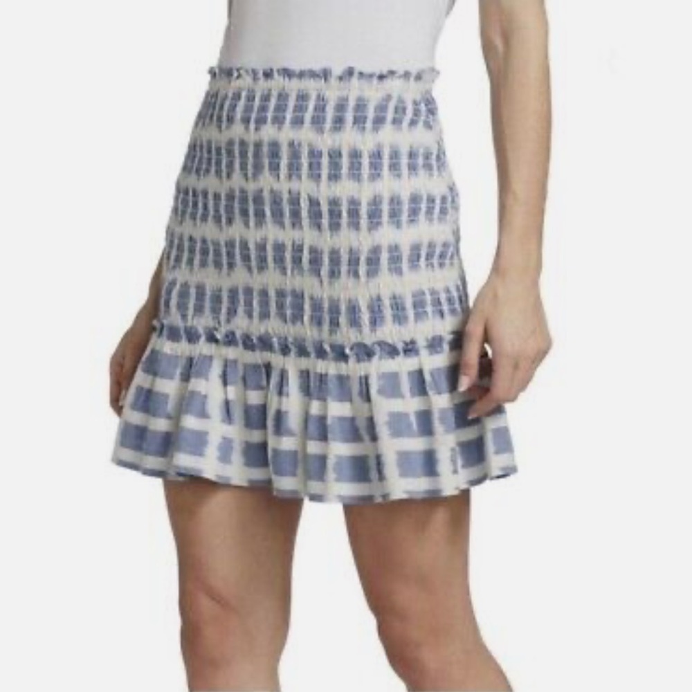 Veronica Beard Aloya Smocked Mini Skirt Size S